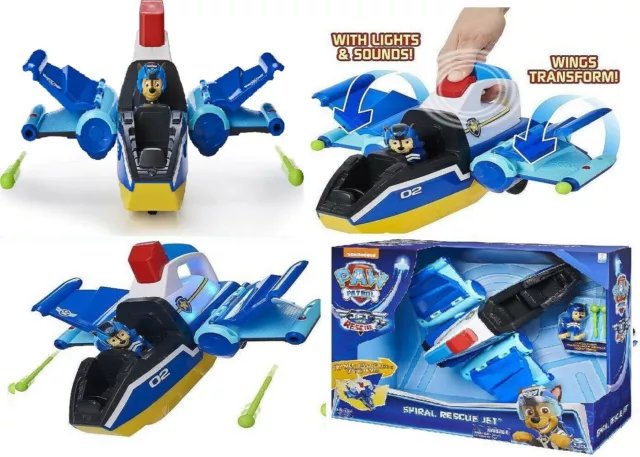 Paw Patrol Deluxe Spiral Transforming Jet to Rescue Ages 3+ Toy Play Wing