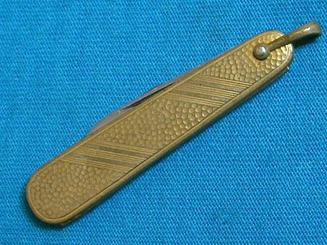 Swank Engraved Gold Gents Railroad Pocket Watch Fob Pen Knife Vintage Knives Ec