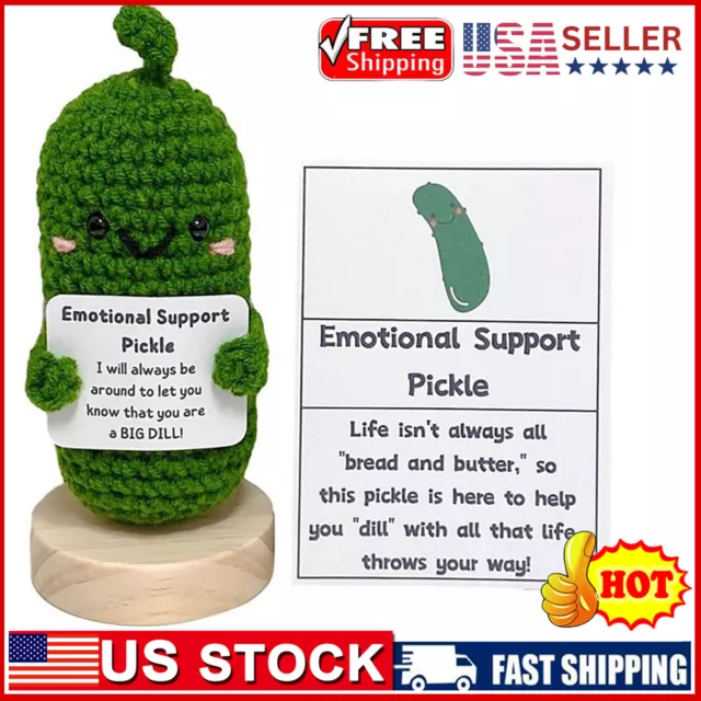 10 Styles Handmade Emotional Support Pickled  Cucumber,Crochet-Emotional-Support