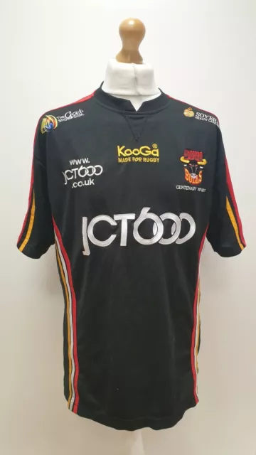 Dd726 Mens Bradford Bulls Black S/Sleeve Rugby Sports Top Uk L Eu 54