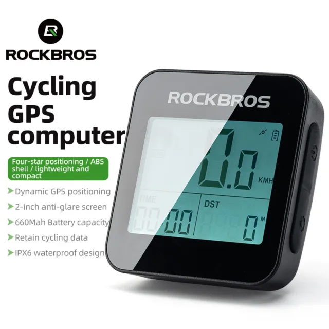 ROCKBROS GPS Bike Computer Waterproof Wireless Bicycle Cycling Speedometer LCD