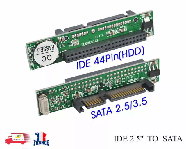 Convertisseur IDE 44 pins 2.5'' vers SATA  Adaptateur IDE 44 broches