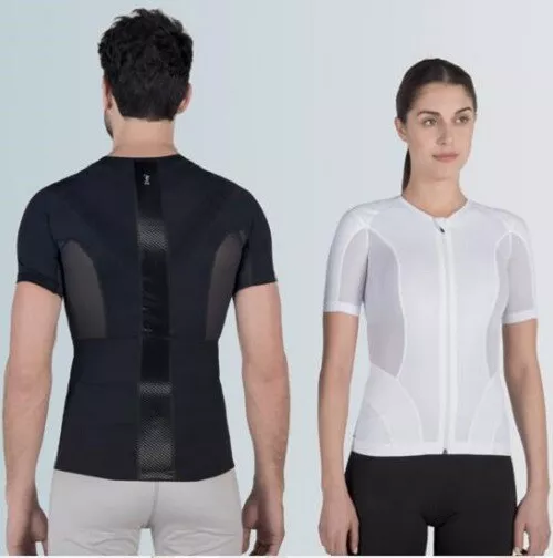 Fgp Maglia Posturale Con Zip, P+Force, Uomo Bianca