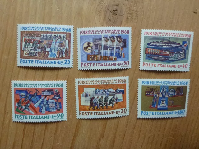 ITALY 1968 50th ALLIED VICTORY WWI SET 6 MINT STAMPS