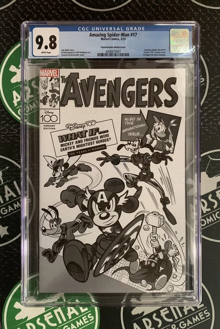Amazing Spider-Man #17 2023 Marvel 1:100 Pastrovicchio Disney Homage CGC 9.8