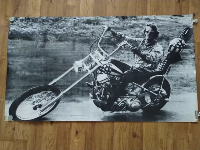 VINTAGE EASY RIDER MOTORCYCLE POSTER  Peter Fonda  "CHOPPER"  LAS VEGAS  1969