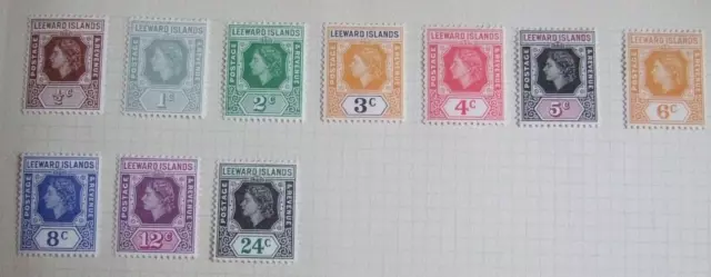 💥LIGHT HINGED MINT 1954 LEEWARD ISLANDS ISSUE to 24c - SG. 126/35💥