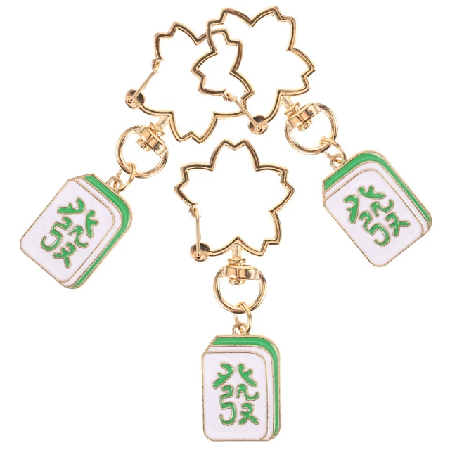 15 Pcs Alliage De Zinc Porte-clés Mah-jong Enfant Bijoux Pendentif