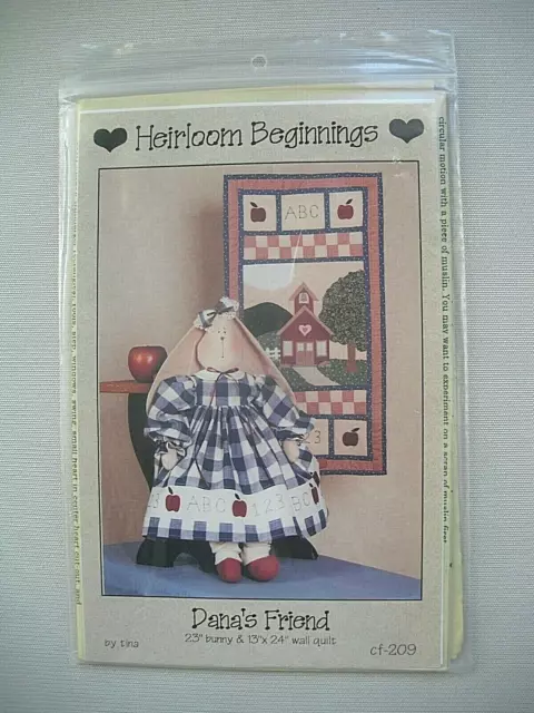 UNCUT Heirloom Beginnings Sewing Pattern - Bunny & Quilted Wall Hanging