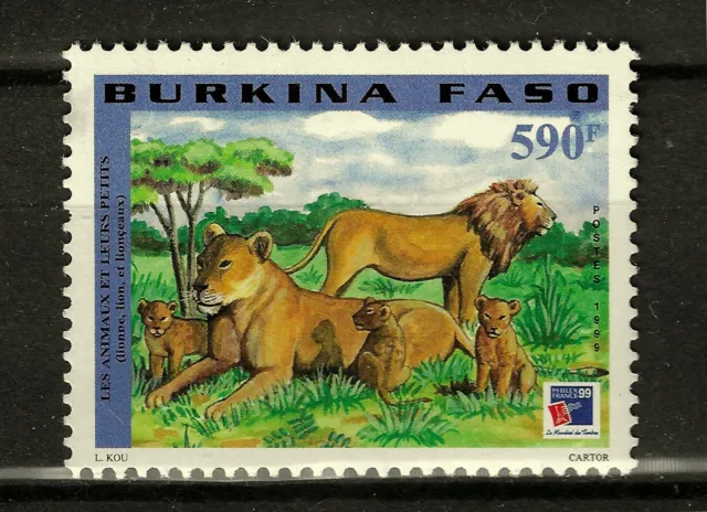 Burkina Faso 1999 Mi.No. 1627 Animals big cats Lions PHILEXFRANCE  1v MNH** 9.5€