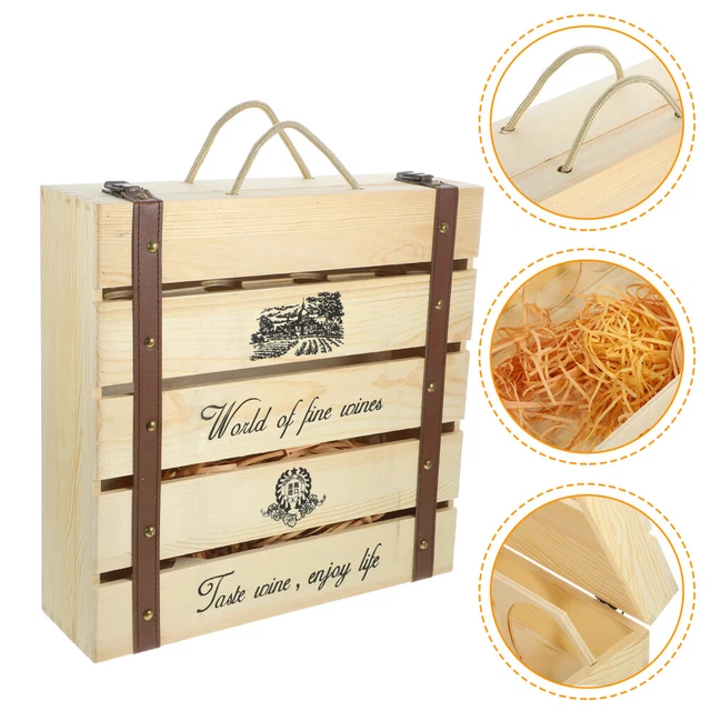 Porta Vino In Legno - Scatola Regalo Per 1 Bottiglia, Ideale Per Regali - Foto 4