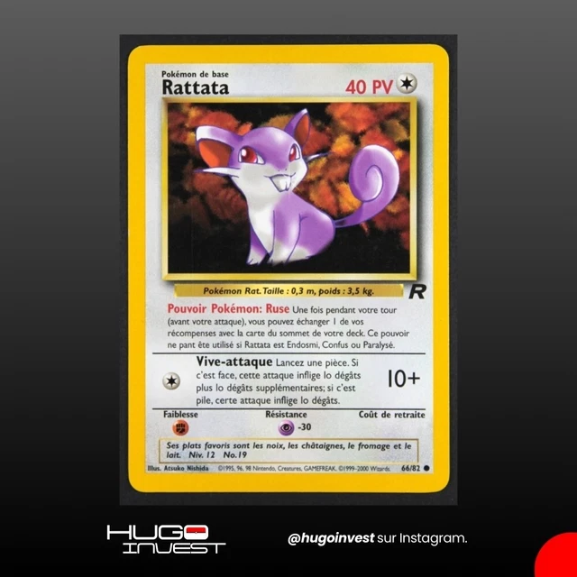 Rattata Team Rocket 66/82 Pokemon Card - Near Mint Condition, English