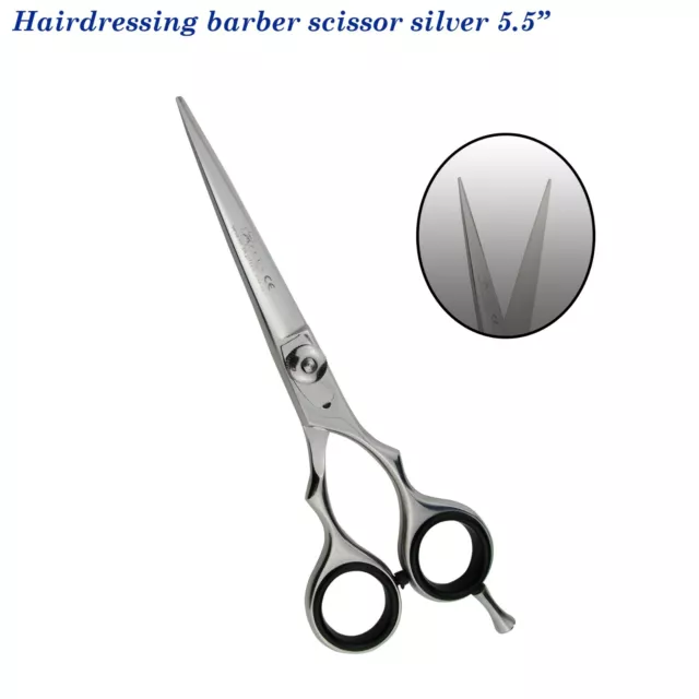 PROFESSIONAL Hairdressing Hair Trimming BARBER Scissors Shears Silver 5.5"