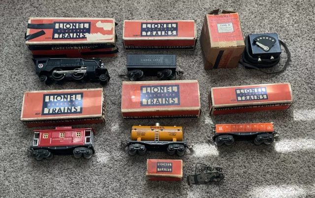 PRE WAR LIONEL 259 Locomotive & TENDER 1689T, 652, 654, 657 Type N Transformer