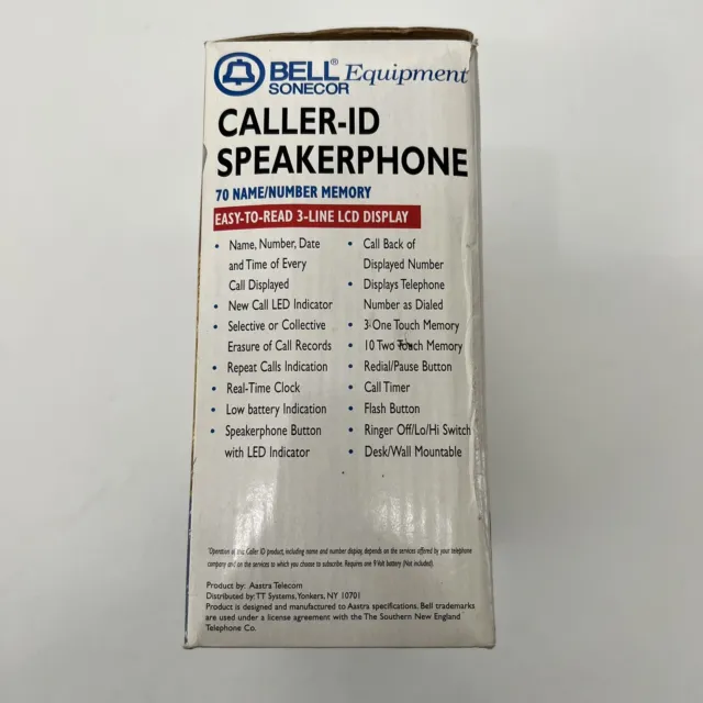 Bell Equipment Sonecor Caller ID Landline Telephone Handset BE-70PS NOT TESTED 2