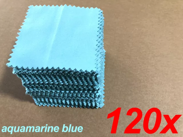 8cm x 8cm Blue Jewelry Cleaning Polishing Cloth Sterling Silver Gold Platinu