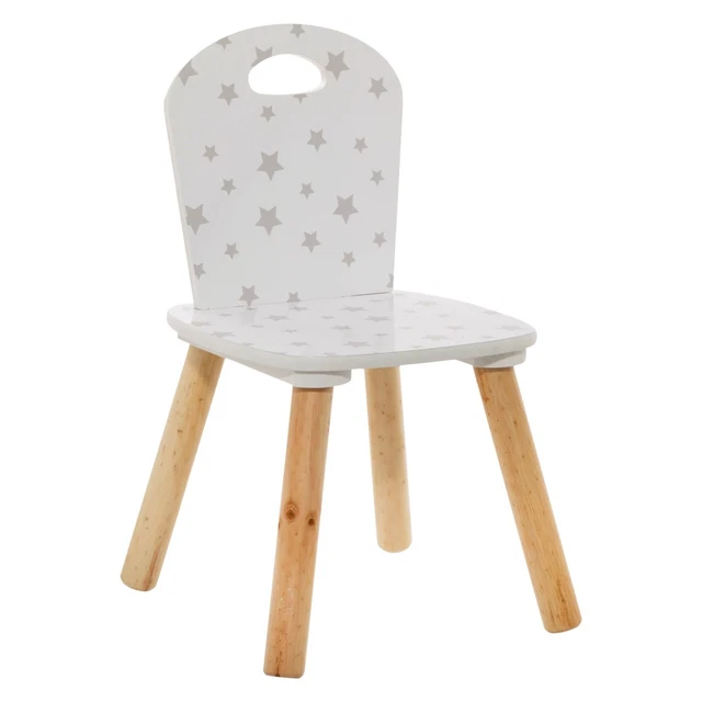 Silla Infantil, Blanco Con Grauen Estrellas