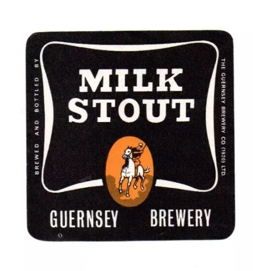Guernsey - Vintage Beer Label - Guernsey Brewery - Milk Stout