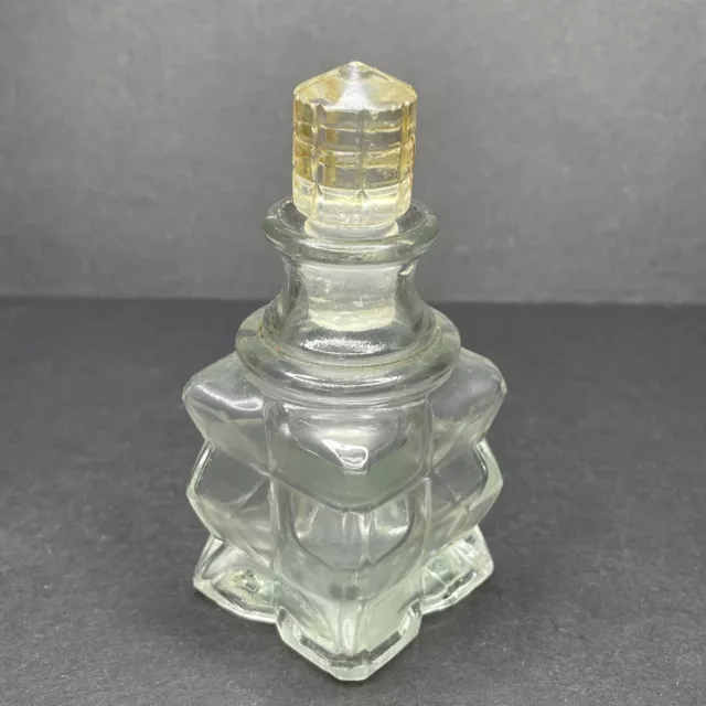 Vintage 1950s Crystal Glass Whiskey Bourbon Rocks Bottle Stopper Top Topper Lid