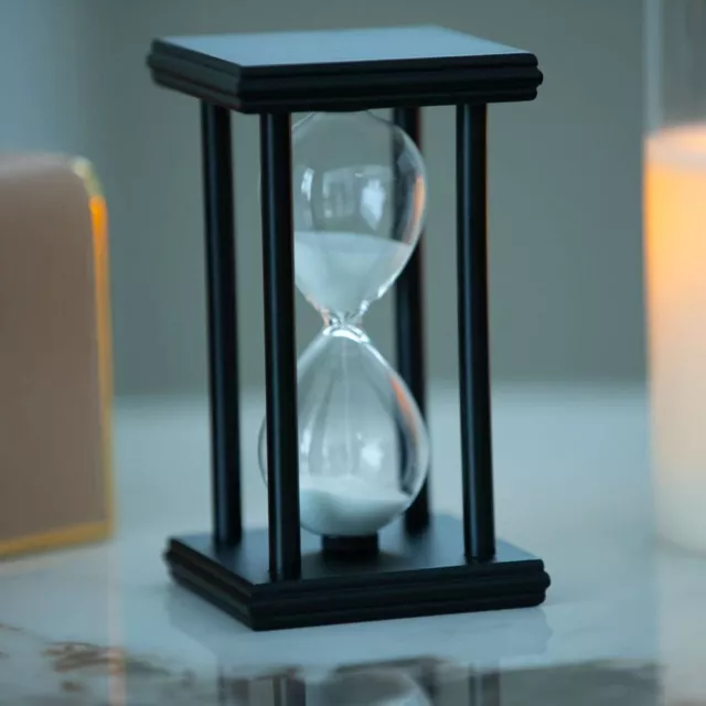 Black Wooden Hourglass Sand Timer 30 Minutes Sand Clock Classroom