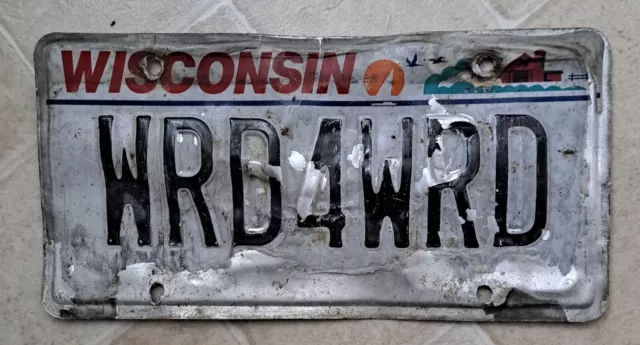 Vintage Rare Wisconsin Vanity License Plate WRD4WRD