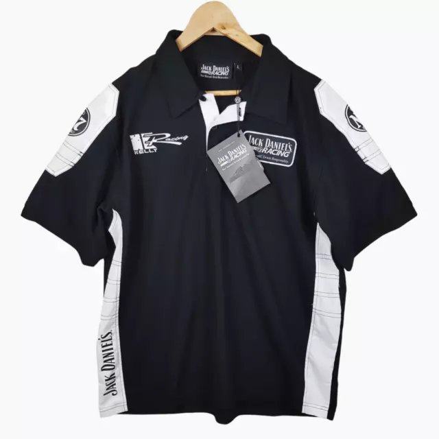 Jack Daniels Racing Polo Shirt Kelly New Mens Large L Embroiderd New With Tags