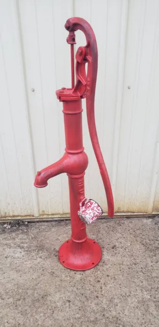 Original Rare Early Red Jacket  Cast Iron Hand Water Well Pump. Davenport, Ia.