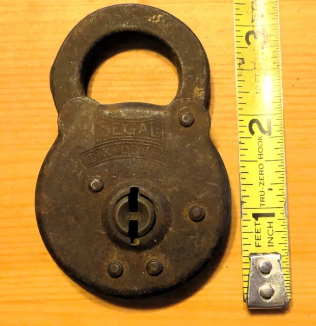 Antique Padlock Marked Segal Six Lever - no key