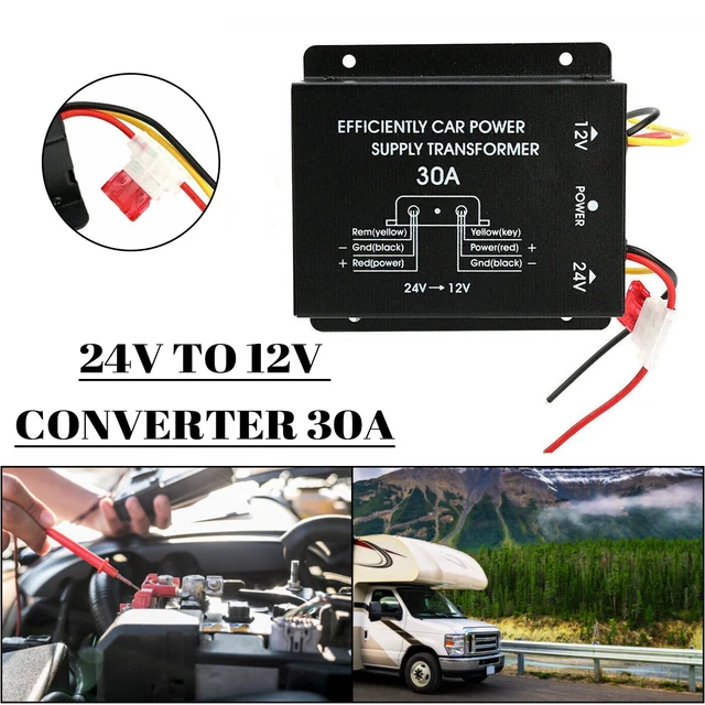 30A Auto 24V auf 12V SpannungsreduziererNetzteilWandler Step Down C