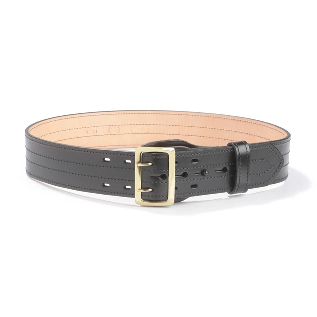 Gould & Goodrich Lined Duty Belt 4 Row Stitched PLAIN BLACK SIZE 38 GOLD BUCKL