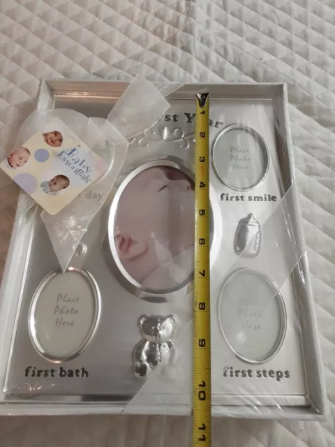 NWT Babys First Year Photo Frame Silver 3
