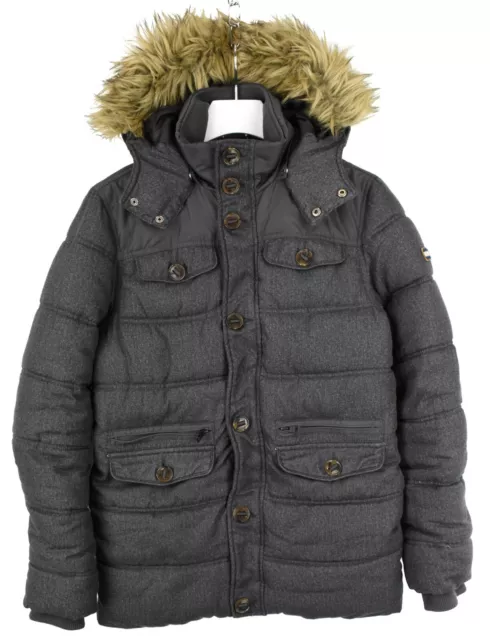 Tommy Hilfiger Denim Veste Homme Petit Capuche Amovible Doublé Rembourré Mélange