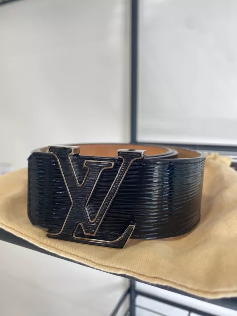 LV Initiales 20mm Belt M9578 Black Grosgrain Ribbon Printed Leather with  Gold Hardware #OKCE-6 – Luxuy Vintage
