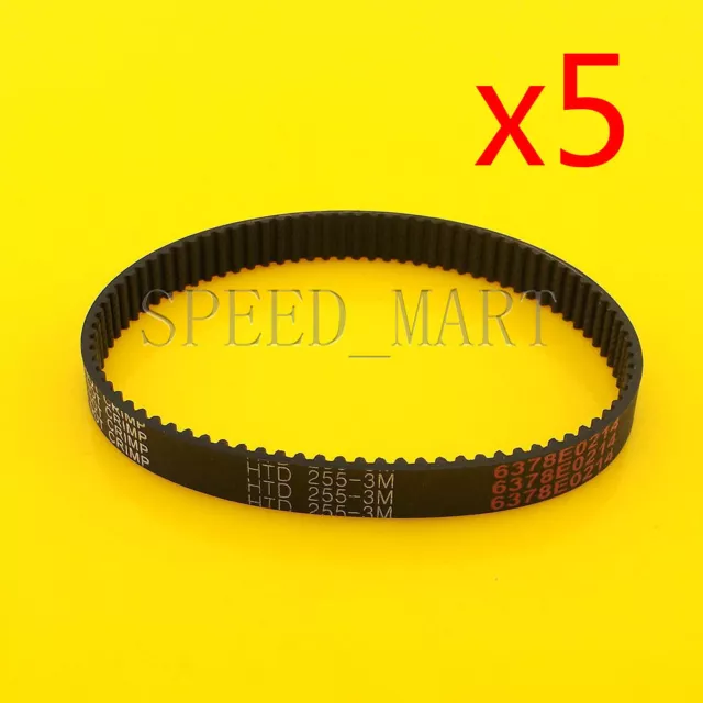 5PCS 255-3M HTD 3mm Timing Belt 85 Tooth Cogged Rubber Geared 10mm Wide CNC