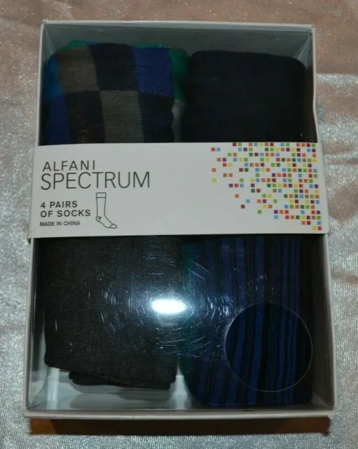 Alfani Spectrum Men's Dress Socks Set (4 Pair's Pack) Fit Shoe Size: 7-12 NIB!