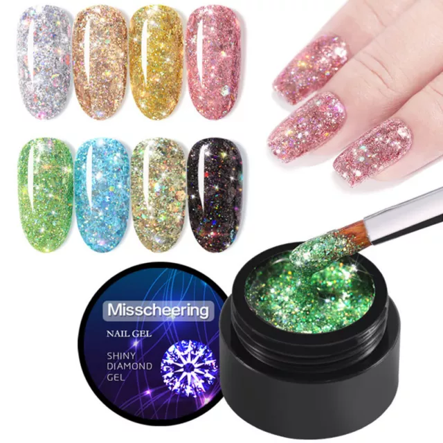 Weihnachts-Diamant-Gel-Nagellack Soak-Off-Glitzer Uv-Led-Licht Nagelkunst〕 F