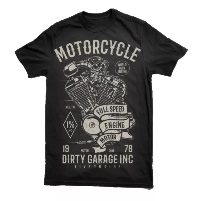 T Shirt Mens Motorcycle Biker Motorbike Top Racer Cafe Bike classic garage S-3XL