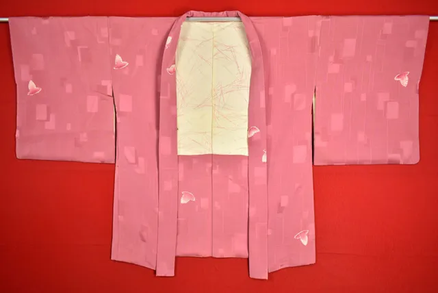 Vintage Japanese Kimono Silk Antique BORO HAORI Kusakizome SHIBORI/A621/555
