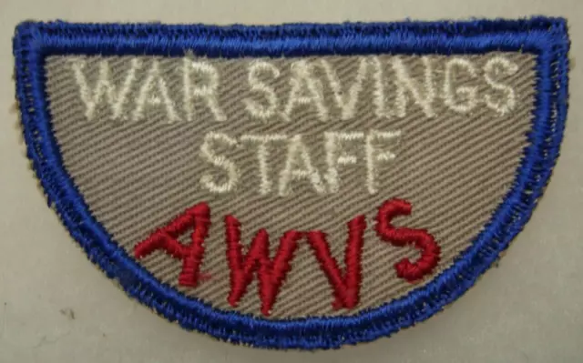 WW2 AWVS Twill Patch - American Womens Volunteer Service War Savings Staff XB