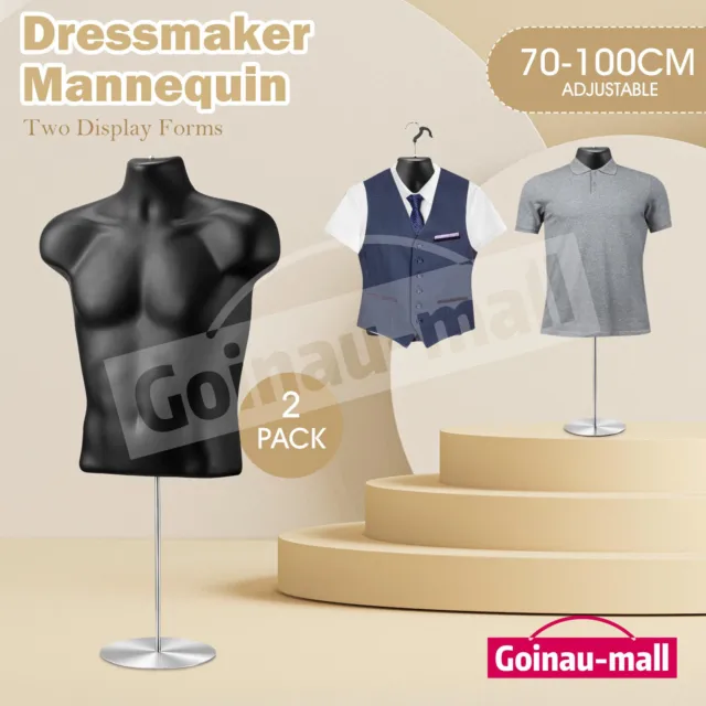2PCS Male Mannequin Torso Dress Form Display Stand Dummy Manikin Dressmakers