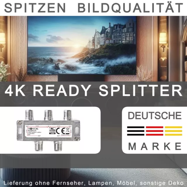 SAT 4fach F-Splitter Antennen Verteiler Weiche DVBC DVBT FULL HD TV BK Digital 2