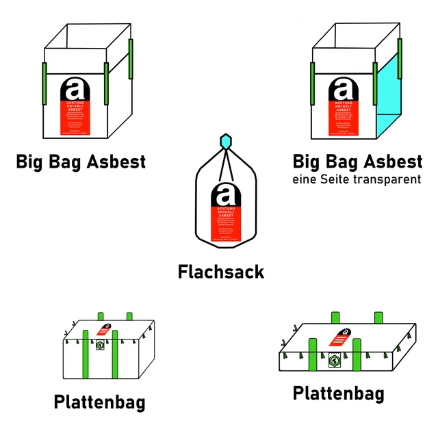 BIG BAG Sack Asbest Entsorgung Plattenbag Containerbag