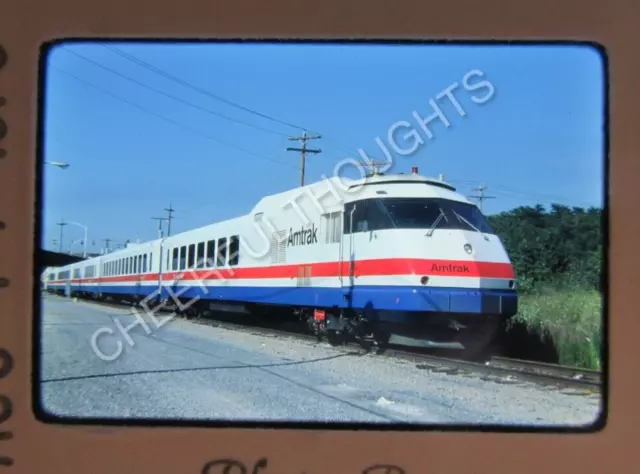 Original '76 Kodachrome Slide AMTK Amtrak 151 Turbo liner Rensselaer, NY  36O55