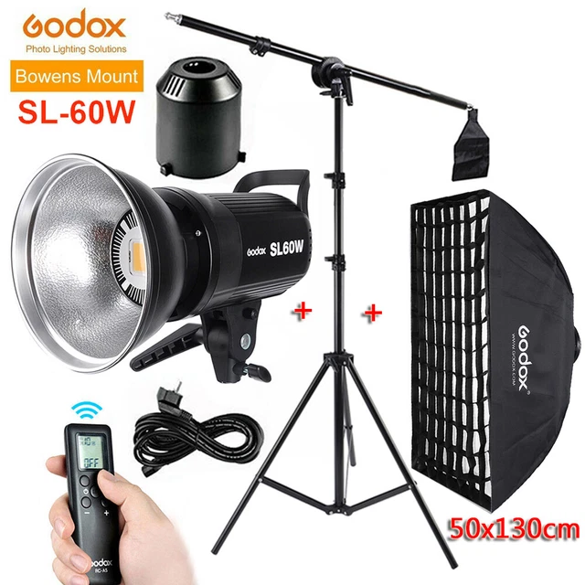 GODOX SL 60W LED Bowens Mount Video Light 50x130cm Grid Softbox