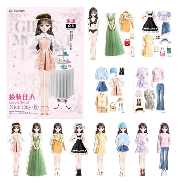 Magnetic Dress up Dolls Pretend and Play Travel Playset Toy Princess Dress up 3