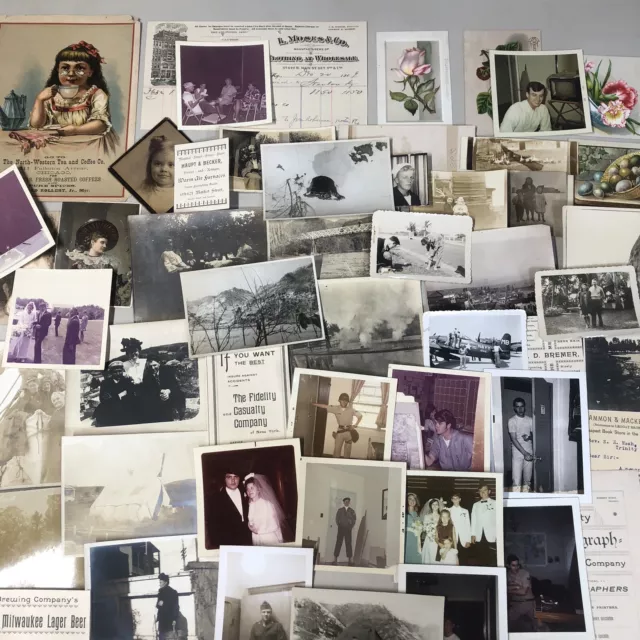 Vintage Ephemera Lot Photos Advertising Clippings 50 Piece Lot A