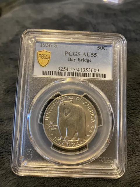 1936 S Bay Bridge Commemorative 50c Half Dollar PCGS AU55