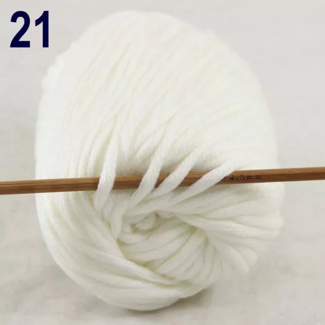 8BallsX50g Special Thick Worsted 100% Cotton Hand Knitting Yarn Pearl White 21 3