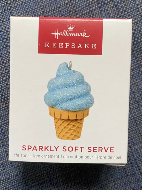 Hallmark 2022 Sparkly Soft Serve Ice Cream Cone Miniature Ornament