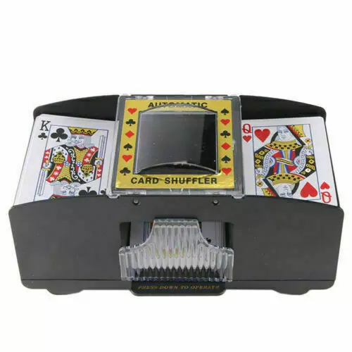 Black 2 Deck Automatic Card Shuffler Poker Cards Shuffling Machine Casino USA